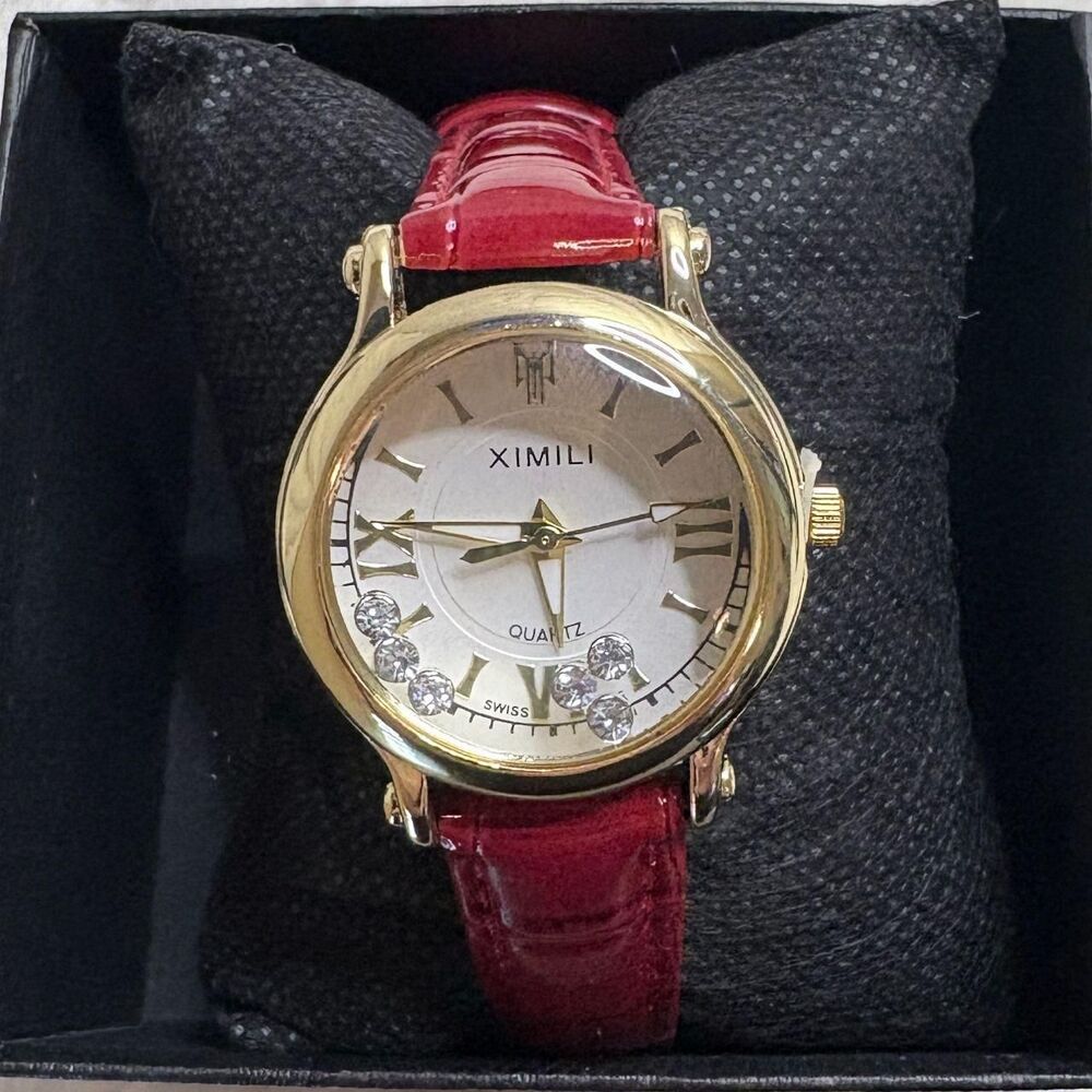 Chopard-Styling Ladies Floating Diamonds 25mm Wristwatch - Picture 6 of 6